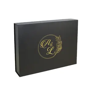 사용자 정의 로고 공장 도매 럭셔리 검은 종이 단단한 판지 포장 마그네틱 폐쇄 선물 상자