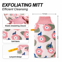 Gant de bain exfoliant doux pour femmes, double face, en fibres naturelles, pour le soin des peaux sensibles et un corps lisse