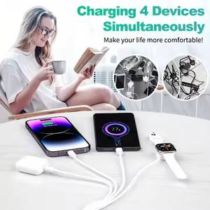 Cáp sạc nhanh <span class=keywords><strong>4</strong></span> trong 1 nhỏ gọn & thân thiện với du lịch với đế sạc đồng hồ từ tính cho IOS & máy tính - Product Image 5