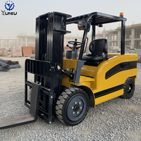 Pengiriman Gratis YUNTU Bersertifikasi CE Forklift Telehandler Listrik 2 Ton Segala Medan Motor AC Bertenaga Baterai Penggerak 4x4 Garansi 1 Tahun