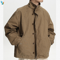Personnalisé Simple Toile Lourde Poches à Soufflet Utilitaire Autocars 100% Coton Hommes Designer Sergé Vintage Lavage Veste de Travail