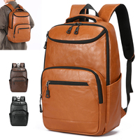 Sac à dos pour ordinateur portable en cuir PU vintage, vente en gros d'usine, pour hommes, affaires, voyages, école, sac à dos pour ordinateur