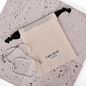 Personalizzato Avorio Mini Cordoncino di Cotone sacchetto di Tela di Lino Eco Friendly Draw <span class=keywords><strong>String</strong></span> Regalo Dei Monili Del Sacchetto Bianco con Logo - Product Image 5