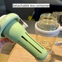 Grande gourde PC à grande capacité avec compartiment à thé et paille, design haut de gamme et esthétique soignée, isolation thermique, convient pour