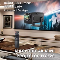Mini projecteur HY320 Android 11 Smart TV, prise en charge 4K, 1080P natif, WiFi 6, BT5.0, home cinéma portable