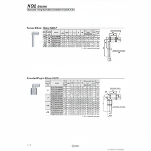 ชิ้นส่วนนิวเมติกส์ KQ2LF08-02A นิวเมติก - Product Image 1