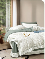 Ensembles de literie en fibre de polyester de nouvelle qualité hôtelière imprimée personnalisée en coton imprimé 3 pièces 4 pièces 5 pièces couvre-lit en fibre avec taie d'oreiller
