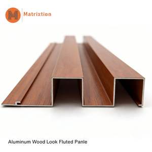Paneles de Revestimiento de Pared Acanalados de Aluminio con Aspecto de Madera |   Sistema de Fachada Arquitectónica con Recubrimiento en Polvo - Product Image 3