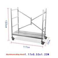 Plateforme d'échafaudage mobile pliable en aluminium avec freins, chariots à roulettes, échafaudage de construction portable, établi et plateau à outils
