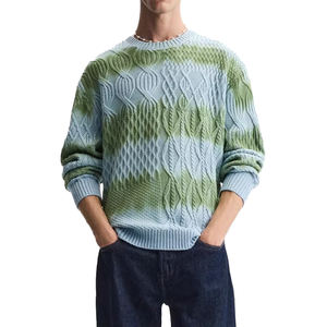 Streetlux 2024 nuevo Otoño/Invierno tendencia calle hombres suéter suelto estampado de punto cuello redondo manga larga suéter de los hombres - Product Image 2