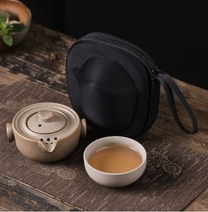 Tasse rapide en grès rétro japonais un pot et une tasse voyage personnel Portable bureau Kung Fu service à thé théière - Product Image 3