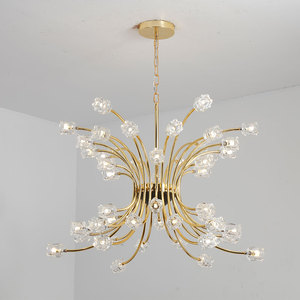 Intérieur fleur <span class=keywords><strong>rose</strong></span> en forme de verre lampe de lustre de luxe de banquet de fête de mariage villa pendentif lumière - Product Image 3