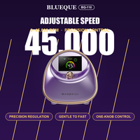 Perceuse à ongles sans fil professionnelle, vitesse réglable 45000 tr/min, contrôle de précision, kit de 6 embouts, utilisation en salon de manucure