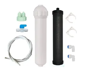 Filterwell Filter Blok Karbon Aktif 10 Inci, Filter Blok Karbon Aktif dengan Wadah dan Pompa untuk Air Minum Luar Ruangan