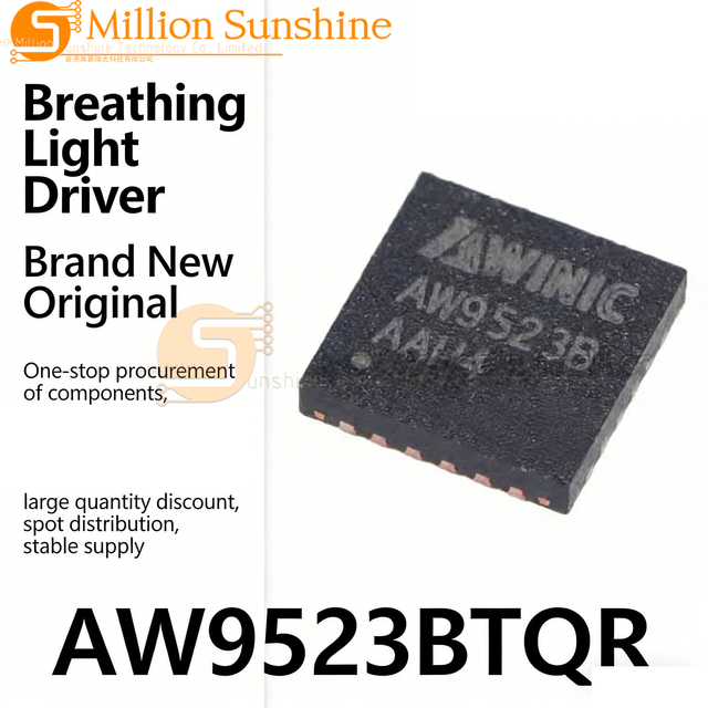 20pcs AW9523BTQR AW9523B AW9523 QFN-24 LED Driver IC Breathing Light Driver 16-Channel I2C Control