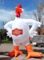 Modèle publicitaire gonflable géant de coq blanc avec logo personnalisé, éclairage LED, pour festival/exposition/présentation