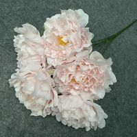 5 Tangkai Bunga Peony Buatan Realistis Besar - Buatan Tangan Ramah Lingkungan untuk Pernikahan, Natal, Wisuda, Dekorasi Rumah, Musim Gugur
