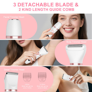 เครื่องโกนขนผู้หญิง 3 in 1 กันน้ำ ไร้สาย ชาร์จ USB พร้อมจอ LED กำจัดขนได้อย่างไม่เจ็บปวด - Product Image 2