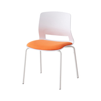 Chaise de formation empilable avec dossier, coussin en éponge rembourré, base en métal, chaise de bureau pour personnel et invités, idéale pour les réunions et les salles de classe