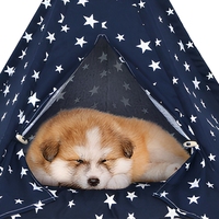 Tente pour animaux de compagnie amovible, solide, rectangulaire, à motif de dessin animé, maison pour chat, semi-fermée, lavable, pliable