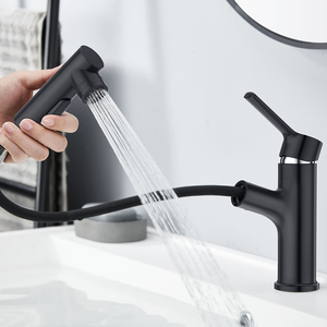 ก๊อกน้ำร้อนและน้ำเย็นแบบดึงออกได้ ทำจากสแตนเลส 304 ขัดเงา รูเดียว - Product Image 5