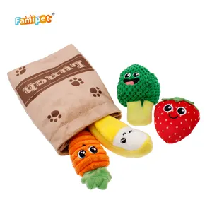 Famipet Wholesale Fast Food Lunch Pack Designer Soft Stuffed Plush Pet Dog Squeak Toys