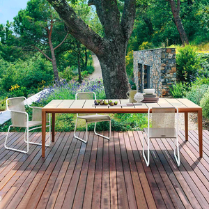 Ensemble de table et de chaises de style nordique moderne et pastoral, mobilier d'extérieur, imperméable, résistant aux rayons UV, pour la plage, la cour, le jardin - Product Image 3