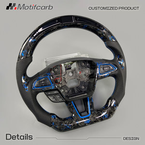 Volante personalizado de fibra de carbono forjado azul con pantalla LED inteligente para Ford Focus MK3 ST RS ST-Line 2015-2018 - Product Image 3