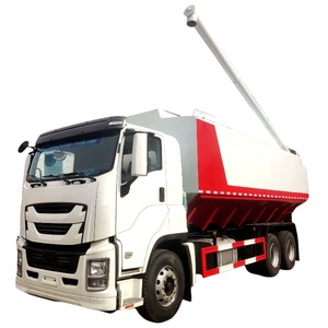 Fabricante directo 40cbm 20 toneladas camión de alimentación de pollo nuevos remolques de transmisión manual diésel para transporte de alimentación a granel - Product Image 1