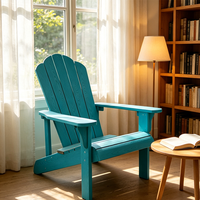 Chaise Adirondack en plastique durable avec structure en acier, imperméable, moderne, pour villa, en HIPS, pour l'extérieur