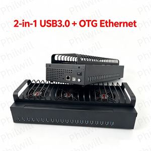 HUB USB OTG Ethernet de 20 puertos con 3 ventiladores de refrigeración para granja de bots, USB 3.0, fuente de alimentación, equipo de software, HUB de acoplamiento para granja de teléfonos - Product Image 6