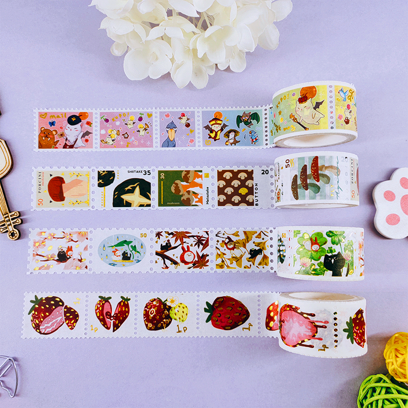 Personnalisé timbre imprimé washi bande