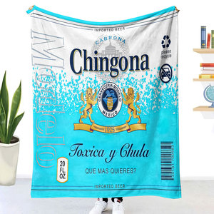 Nueva Manta de Viaje de Forro Polar Sublimado con Logotipo Personalizado, Diseño Mexicano Popular de Borracho Chingona - Product Image 3