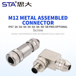 M12 Aviation Plug 2 3 4 5 6 8-poliger wasserdichter Metallst ecker Sensor mit gerader/abgewinkelter Biegung Stecker PG7 PG9 - Product Image 2