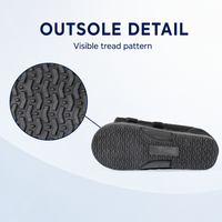 Chaussure post-opératoire ajustable en maille à bout ouvert avec trois sangles à anneaux en D et semelle extérieure texturée pour une protection du pied