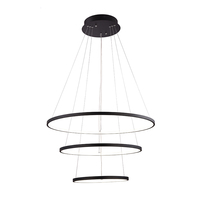 Lustre suspendu en aluminium 1 2 3 anneau led pendentif lumière pour hôtel salon