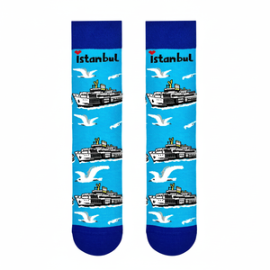 Calcetines Coloridos ISTANBUL FERRY SEAGULL, Transpirables, Bordados, con Estampado Jacquard, Diseño Animal Simple, Tejidos para Uso Diario, Calcetines de Invierno - Product Image 2