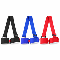 Sangle réglable à double boucle auto-agrippante pour ski, en nylon, avec fermeture tactile, personnalisable, durable, portable, noir, bleu, rouge