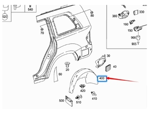 OEM 1648844722 Plaque de protection de l'aile arrière gauche pour <span class=keywords><strong>Benz</strong></span> GL W164 - Product Image 3