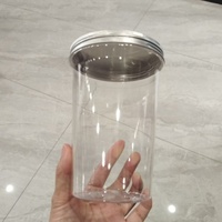 Sortie d'usine Boîte transparente en plastique PET transparent vide de qualité alimentaire Pot alimentaire portable avec couvercle facile à ouvrir et couvercle de couleur à vis