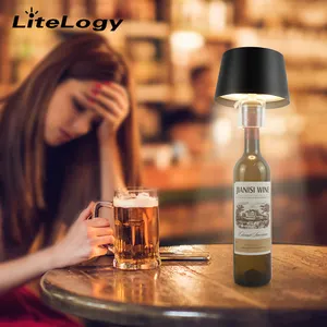 Yaratıcı şarap şişesi şarj edilebilir gece lambası masa Led lamba çubuğu restoran atmosfer dokunmatik masa lambası