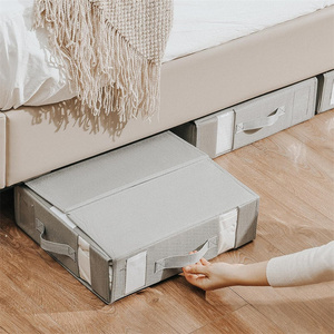 Hot Sale Foldable Storage Box for Linen Closet 4 Pack Bed Sheet Organizers and Storage with Window - Product Image 4