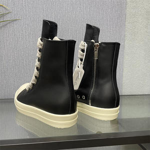 Chaussures de skate montantes pour hommes Owens Designer, bottines décontractées pour couple, chaussures streetwear noires tendance - Product Image 3