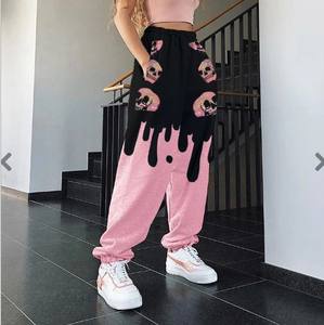 <span class=keywords><strong>Pantaloni</strong></span> Sportivi Larghi <span class=keywords><strong>Grigi</strong></span> da <span class=keywords><strong>Donna</strong></span>, Joggers Oversize a Gamba Larga, <span class=keywords><strong>Pantaloni</strong></span> Streetwear a Vita Alta - Product Image 3