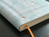 Carnet bleu ciel motif baleine de dessin animé, marque-page en tissu orange imprimé animaux marins aquarelle, papeterie scolaire pour journal d'écriture, vente en gros