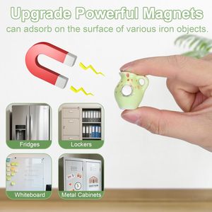 Mini imanes de cerámica para nevera con forma de florero, lindos imanes pequeños con flores artificiales para refrigerador u oficina - Product Image 6