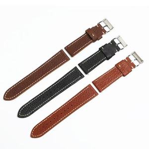 Bracelet de <span class=keywords><strong>montre</strong></span> classique vintage en cuir pleine fleur à motif litchi pour hommes et femmes, 20 22 24MM, à libération rapide, universel - Product Image 2