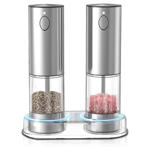 Stainless Steel Automatic Salt <b>Pepper</b> Shakers Set Electric <b>Grinder</b> Rechargeable Lithium Battery Adjustable Coarseness Dishwasher - Product Image 1