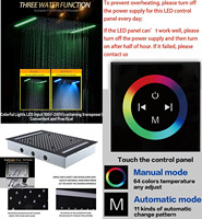 Ensemble de douche de luxe haut de gamme 14 x 20 pouces avec panneau LED, effet pluie/spray/atomisation mixte, finition noir mat