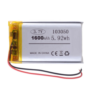 103050 <span class=keywords><strong>3</strong></span>,7V 1600mAh 5,92Wh 303050 403050 503050 603050 703050 803050 903040 Wiederaufladbarer Polymer-Lithium-Ionen-Akku - Product Image 1